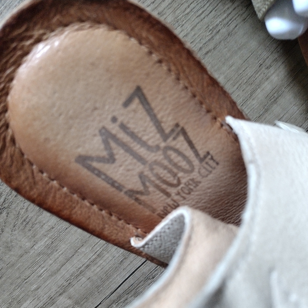 Miz Mooz Flaire Sandals Women's 9-9.5 EU40 Beige Linen Leather Floral.  - Picture 7 of 8